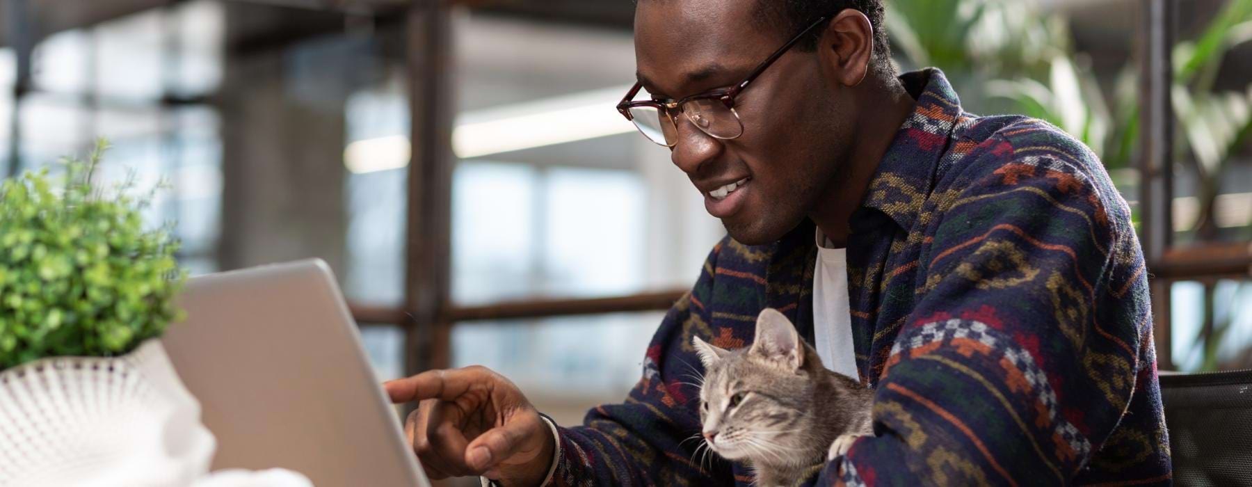 a man using a laptop