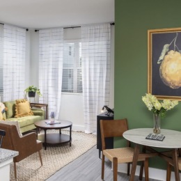 living area with easy access to other rooms