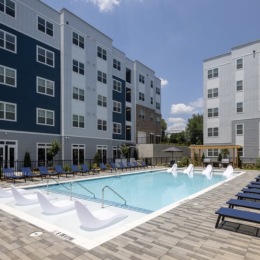 pool area showing reclining seating