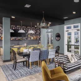 lounge with colorful decor